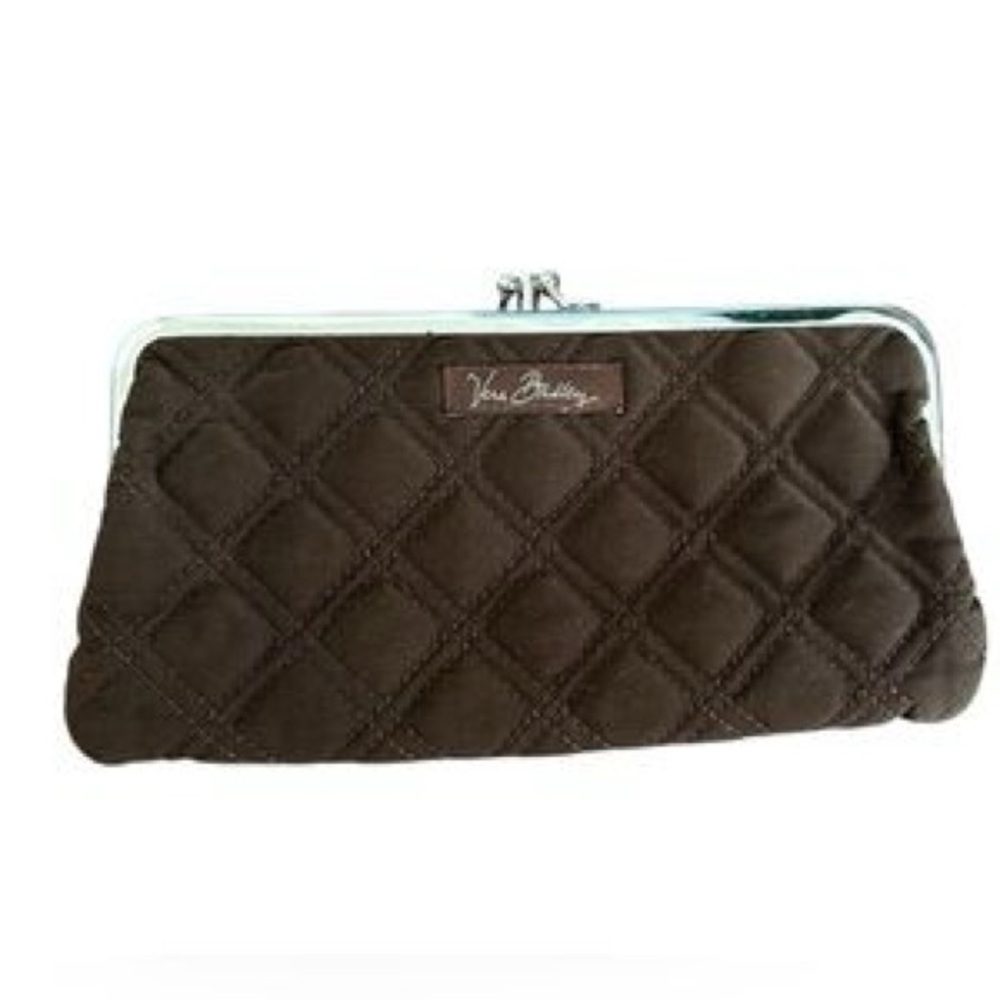 Vera Bradley Expresso Quilted Double Kiss Lock Walket